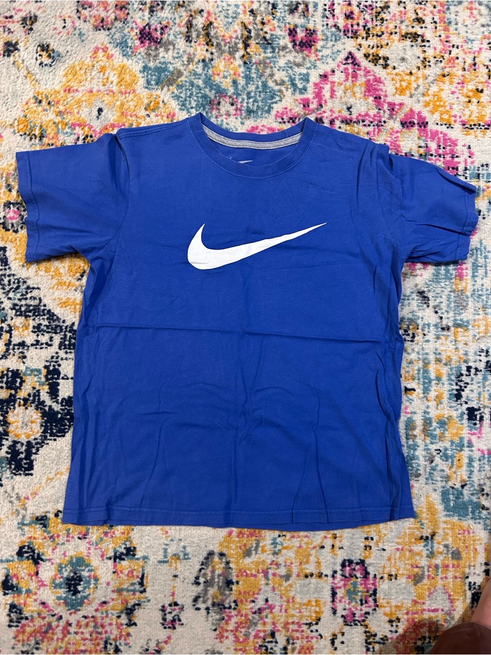 Nike Blue Short Sleeve Tee with White Swoosh